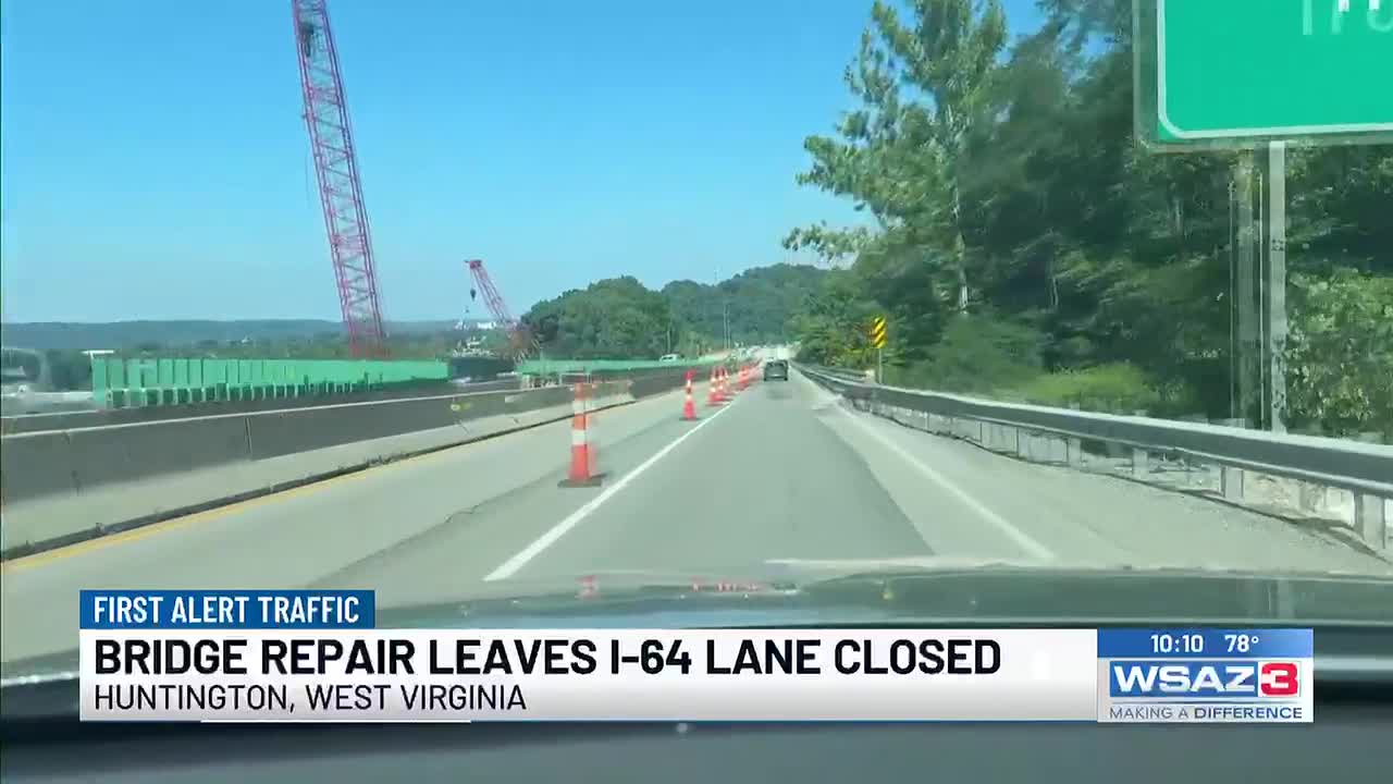 I-64 lane remains closed due to bridge repair