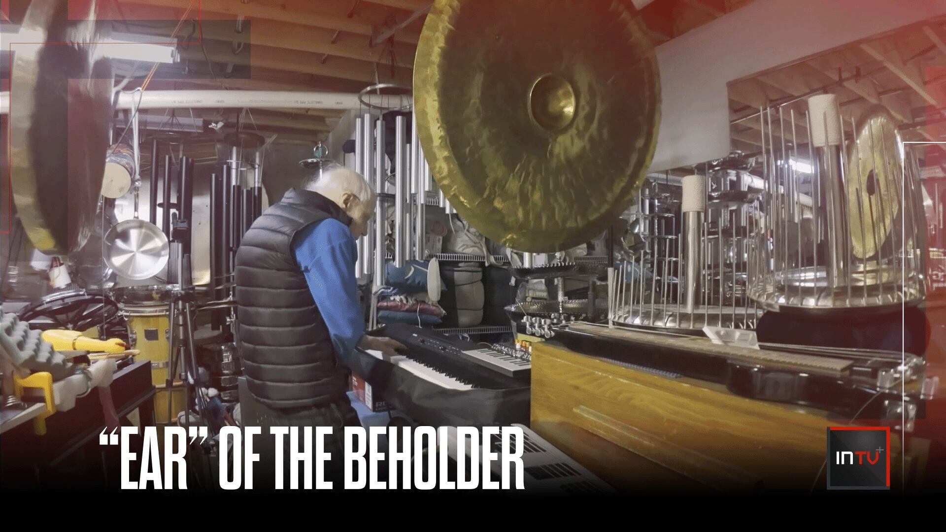 81-year-old plays pots, pans and a rubber chicken in home music studios