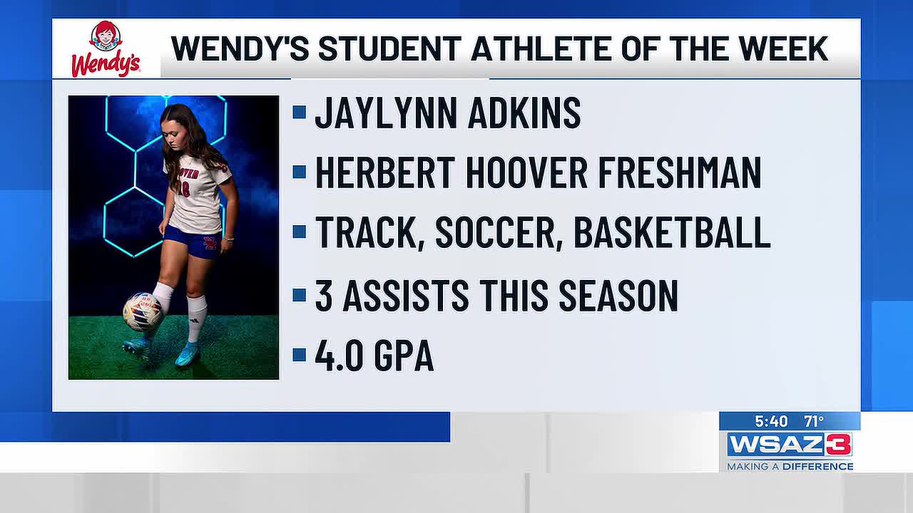 Herbert Hoover Freshman Jaylynn Adkins Named Wendy’s Student Athlete of the Week