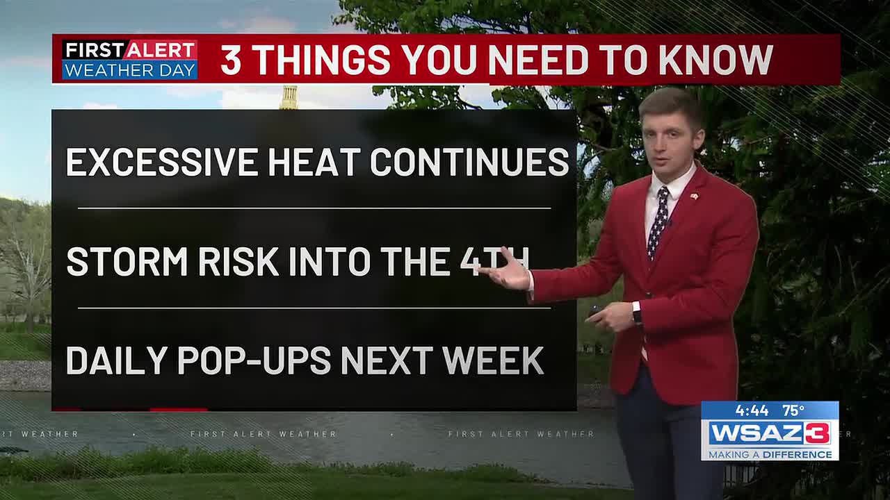 First Alert Weather Day | Excessive heat and humidity continue ahead of storm chances returning