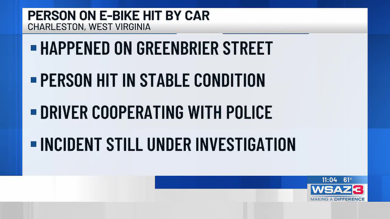 Person on e-bike hit by car in Charleston