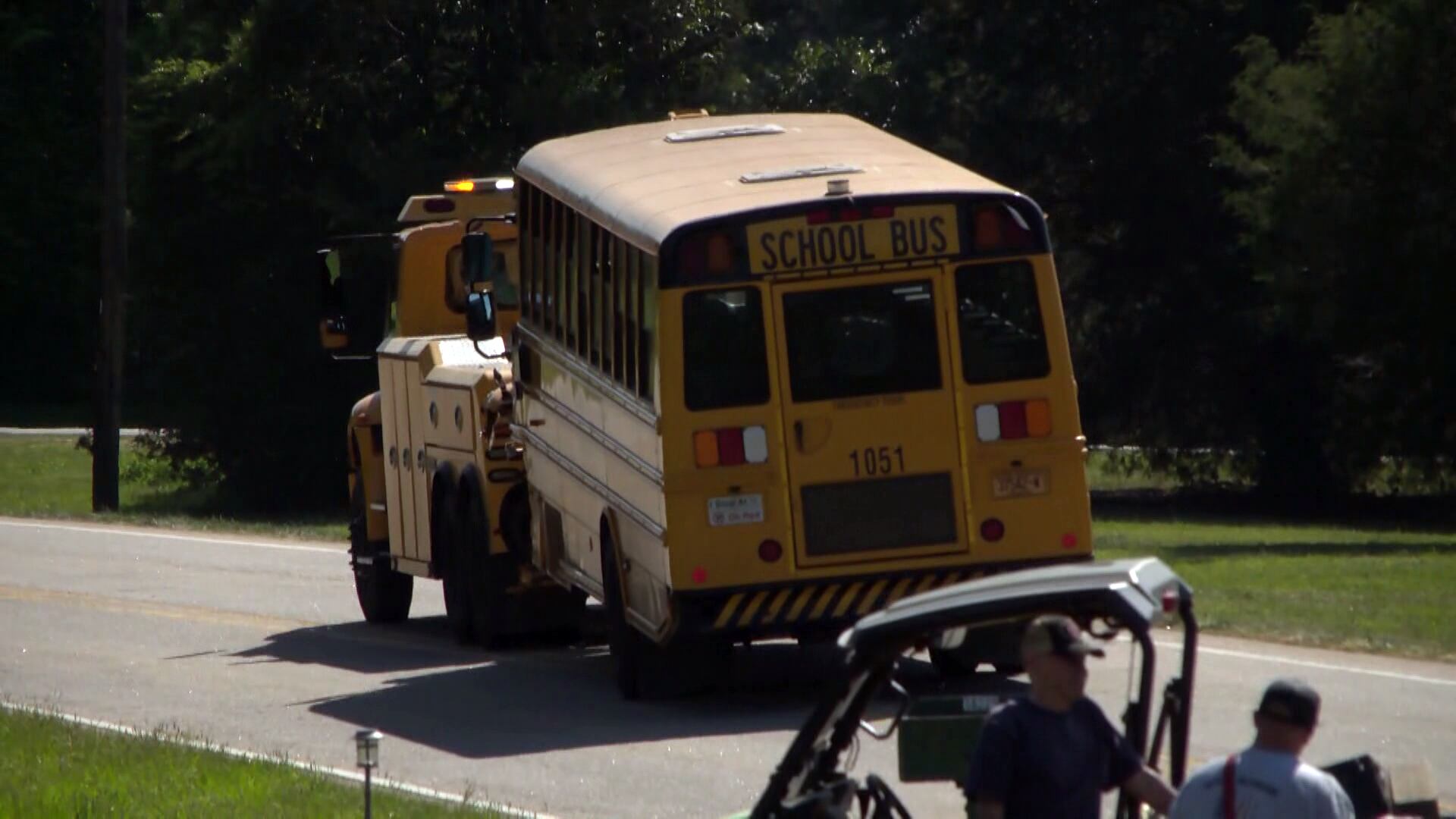 Vehicle crashes head-on into school bus full of kindergartners on field trip
