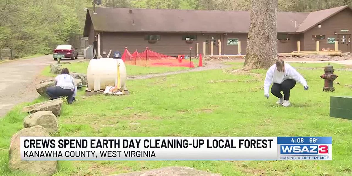 Crews clean up forest on Earth Day