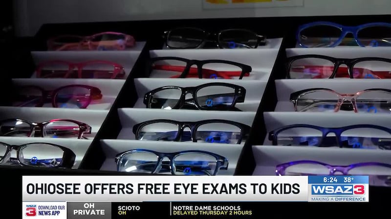 The pilot program uses mobile vans and temporary clinics inside schools to give vision exams...