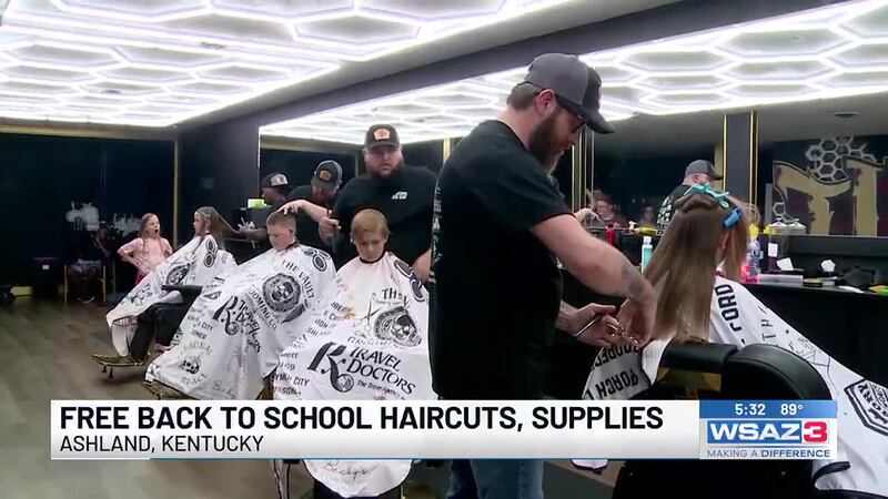 The Vault Grooming Company in Ashland had free back to school hair cuts today, Aug. 8.