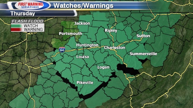 Flash flood watch issued for majority of WSAZ viewing area