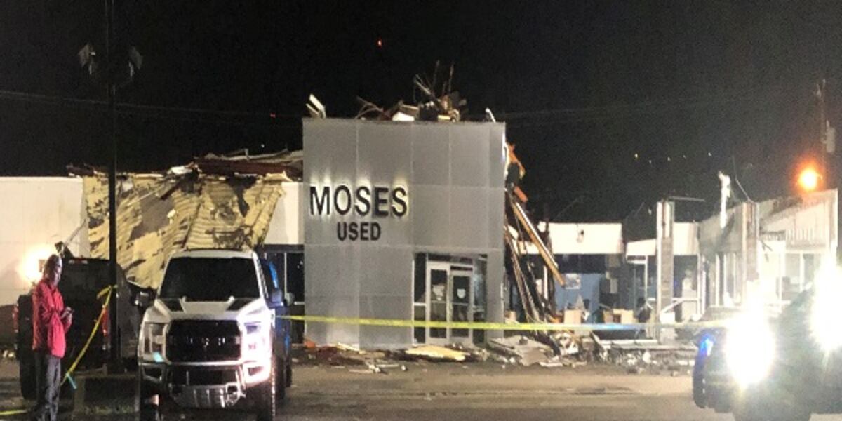 Damage Dealership In Store Car dealership destroyed by storm