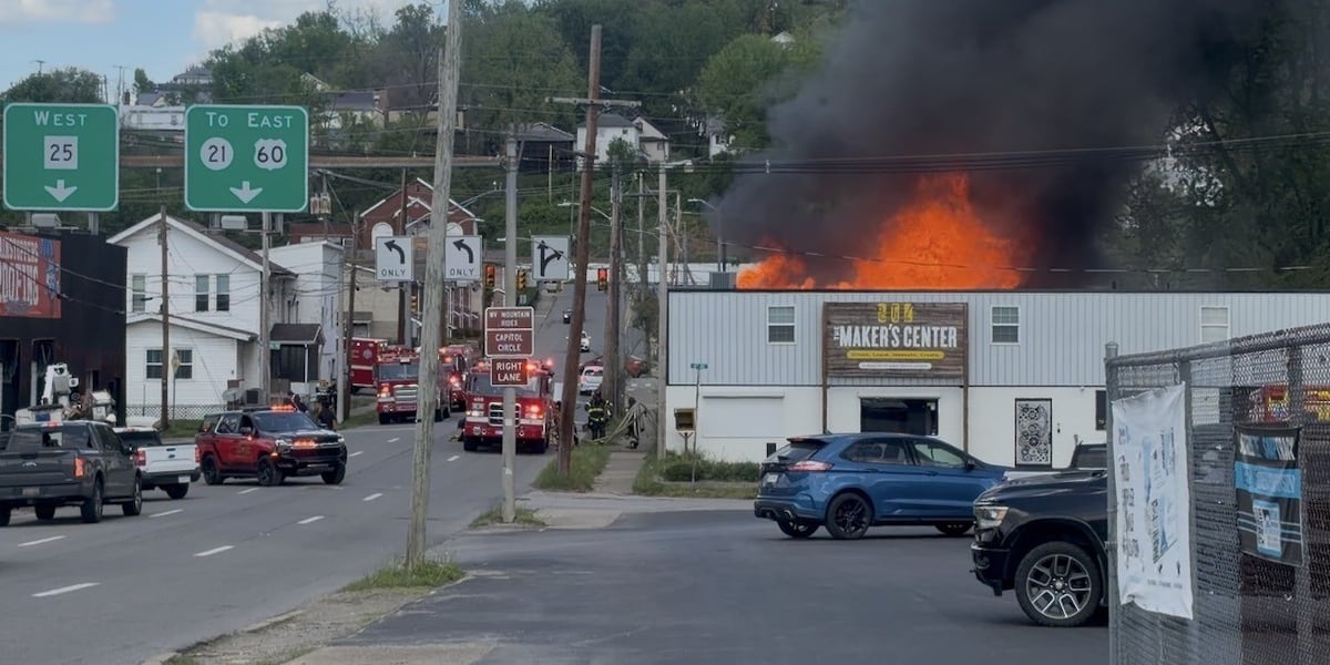 Firefighters are battling two-story structure fire