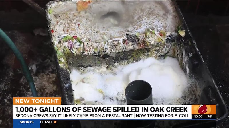 Sedona officials said they learned of the sewer spill around 5:30 p.m. Sunday at the Hozho...