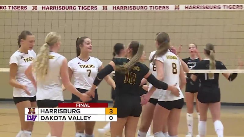 Harrisburg Volleyball gets sweep of Dakota Valley