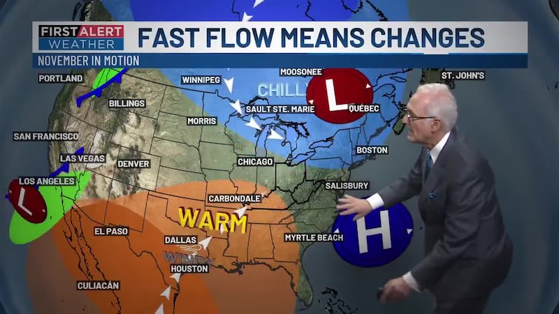 Chief meteorologist Tony Cavalier says a few quiet days will lead to a windswept weekend again.